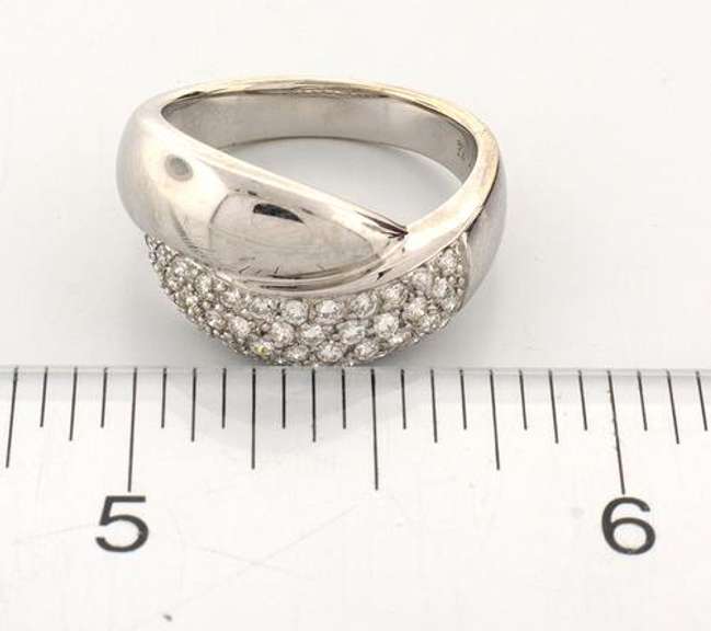 Sparkling Diamond Cluster Crossover Band in White Gold