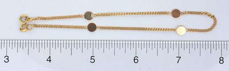 Classy 14KT Gold Station Bead Anklet