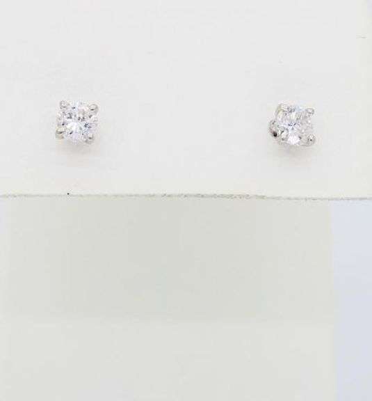 14K White Gold Diamond Stud Earrings