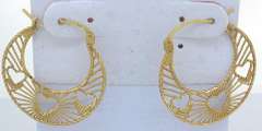 Detailed Woven Heart Cutout Hoop Earrings