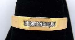 Sparkling Mens Channel-Set Diamond Ring in Gold