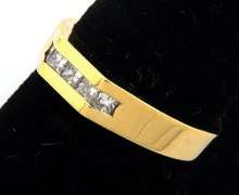 Sparkling Mens Channel-Set Diamond Ring in Gold
