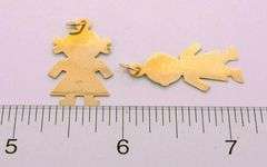 Lot of 4 Interesting Gold Child Silhouette Charms