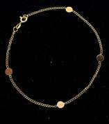 Classy 14KT Gold Station Bead Anklet