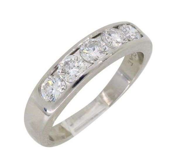 Platinum Channel Set Diamond Band