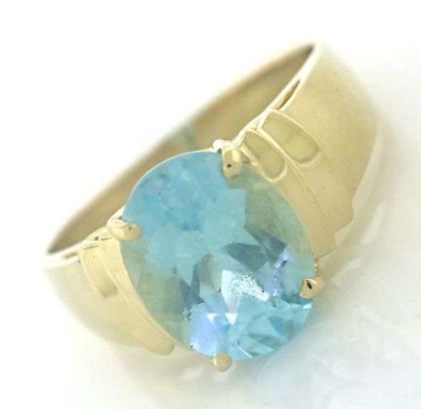 Beautiful Oval Blue Topaz Ring