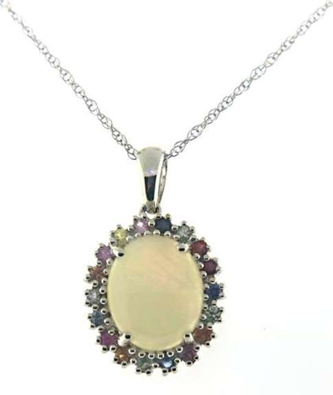 Gorgeous Opal and Multi Sapphire Necklace