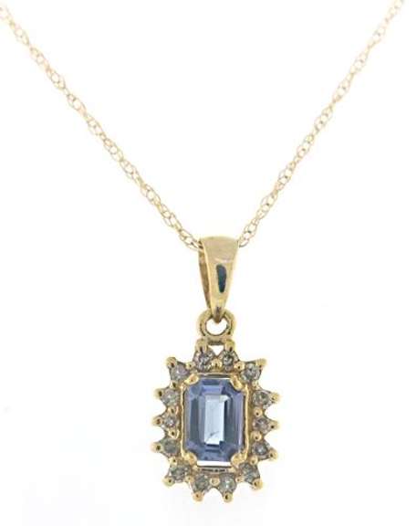 Gorgeous 14kt YG Tanzanite and Diamond Necklace
