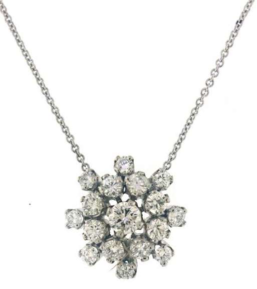 Pretty Diamond Cluster Necklace