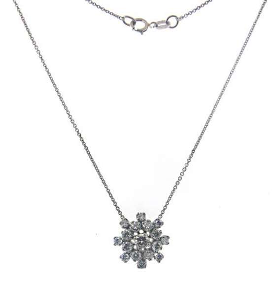Pretty Diamond Cluster Necklace