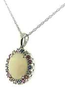 Gorgeous Opal and Multi Sapphire Necklace