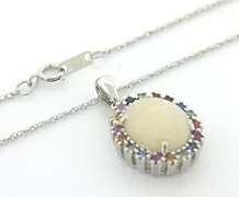 Gorgeous Opal and Multi Sapphire Necklace