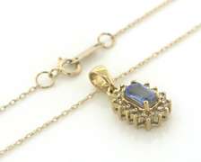 Gorgeous 14kt YG Tanzanite and Diamond Necklace