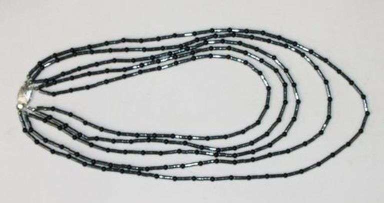 Casual Black Onyx and Hematite Necklace