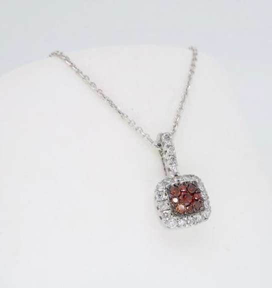Cluster Colored Diamond Pendant Necklace