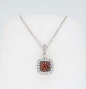 Cluster Colored Diamond Pendant Necklace