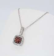 Cluster Colored Diamond Pendant Necklace