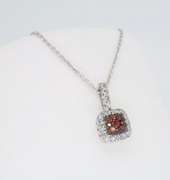 Cluster Colored Diamond Pendant Necklace