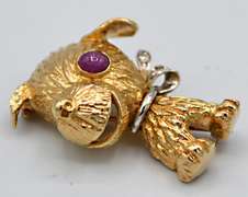 14kt Gold Dog Pin