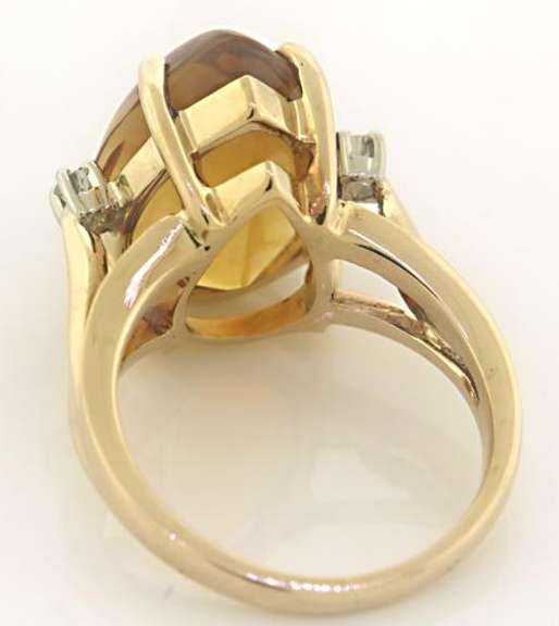 Beautiful 14kt YG Citrine and Diamond Ring