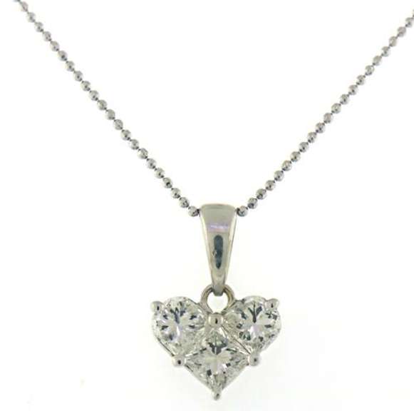 Lovely 14kt WG Mosaic Heart Diamond Necklace