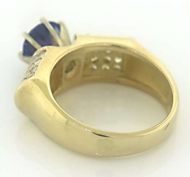 Flashy 14kt YG Tanzanite and Pave Diamond Ring