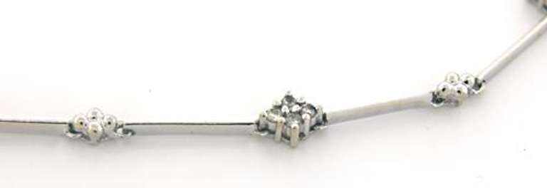 Precious 14kt WG Diamond Cluster Bar Bracelet