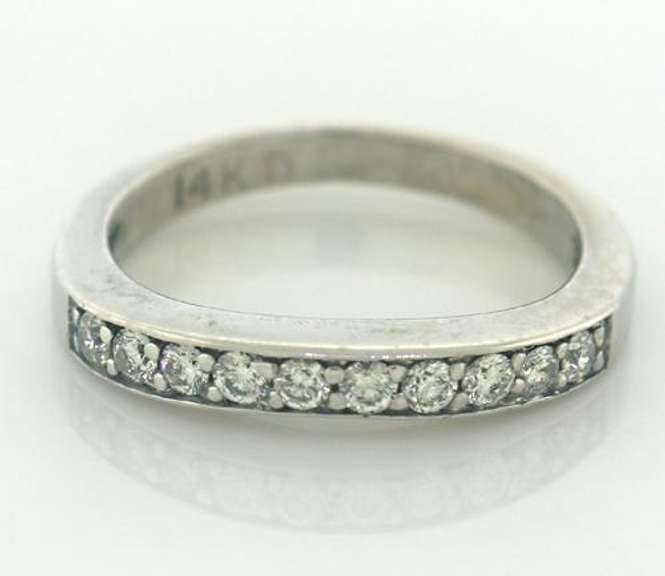 White Gold Curved Diamond Band