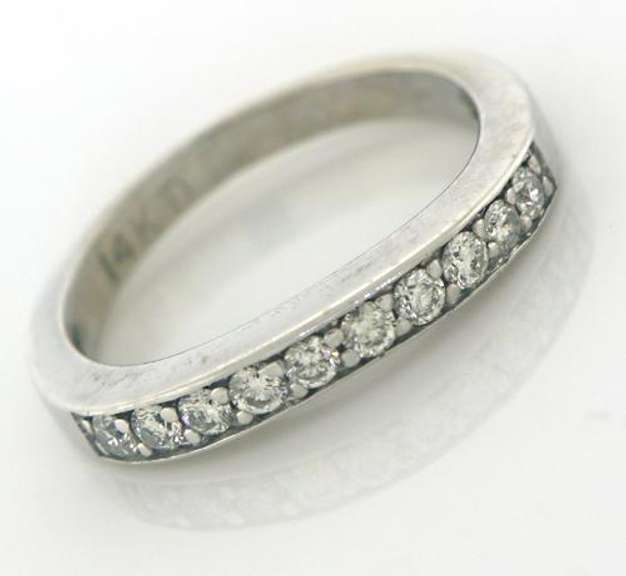 White Gold Curved Diamond Band