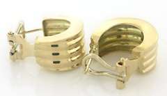 Simple Ribbed Omega Earrings