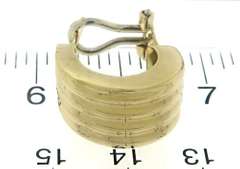 Simple Ribbed Omega Earrings