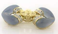 Spectacular 18kt YG Lavender Jade and Diamond Brooch