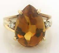 Beautiful 14kt YG Citrine and Diamond Ring