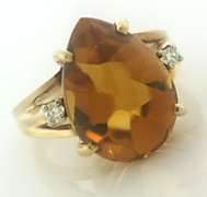 Beautiful 14kt YG Citrine and Diamond Ring
