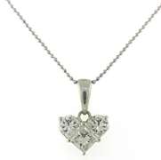 Lovely 14kt WG Mosaic Heart Diamond Necklace