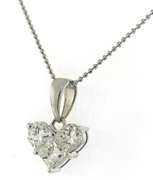 Lovely 14kt WG Mosaic Heart Diamond Necklace