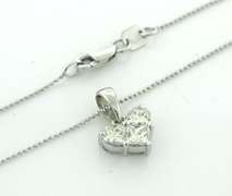 Lovely 14kt WG Mosaic Heart Diamond Necklace