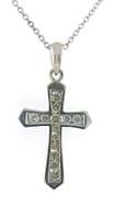 Beautiful White Gold Diamond Cross Necklace