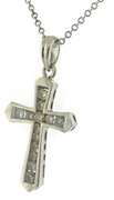 Beautiful White Gold Diamond Cross Necklace