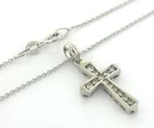 Beautiful White Gold Diamond Cross Necklace