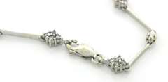Precious 14kt WG Diamond Cluster Bar Bracelet