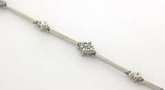 Precious 14kt WG Diamond Cluster Bar Bracelet