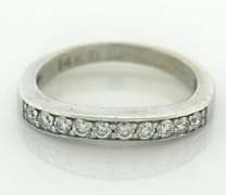 White Gold Curved Diamond Band