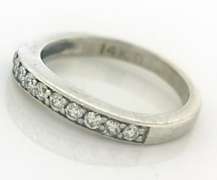 White Gold Curved Diamond Band