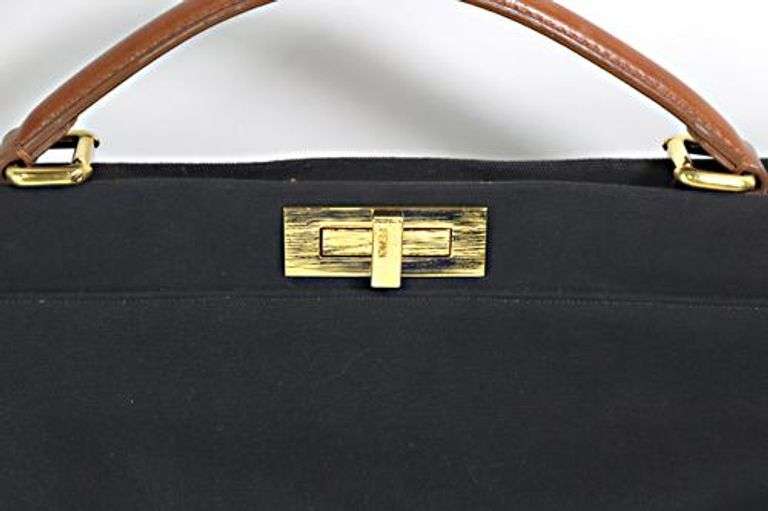 Fendi Peekaboo Black Canvas Purse