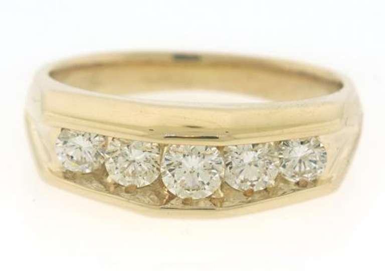 Diamond Channel Set Gents Ring