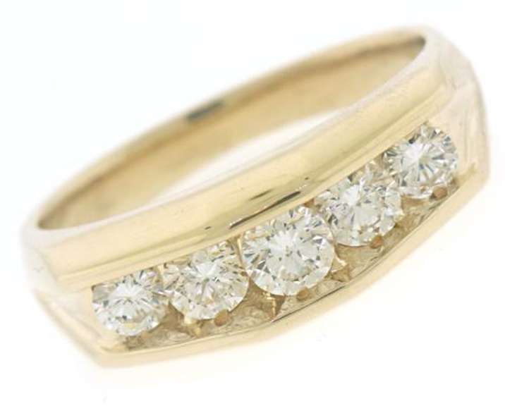 Diamond Channel Set Gents Ring