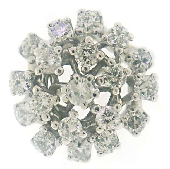 Vintage Style Diamond Cluster Ring