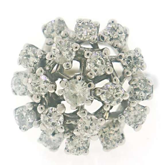 Vintage Style Diamond Cluster Ring