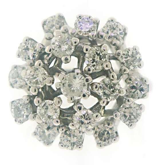 Vintage Style Diamond Cluster Ring